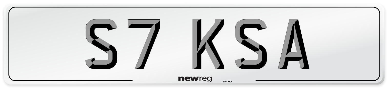 S7 KSA Number Plate from New Reg
